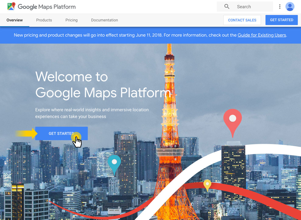 Google Map API-مرحله اول