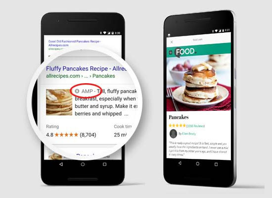 صفحات AMP که در نتایج جستجوی Google ظاهر می شوند