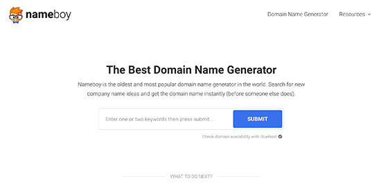 ابزار Generator دامنه Nameboy