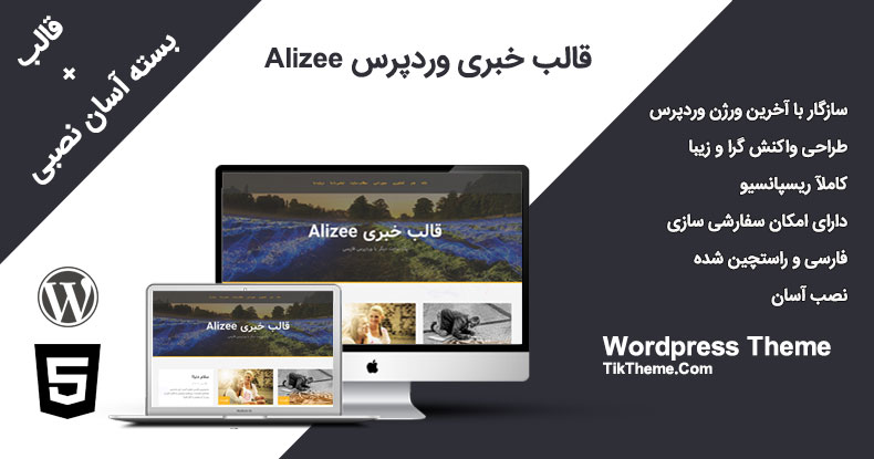 قالب خبری وردپرس Alizee